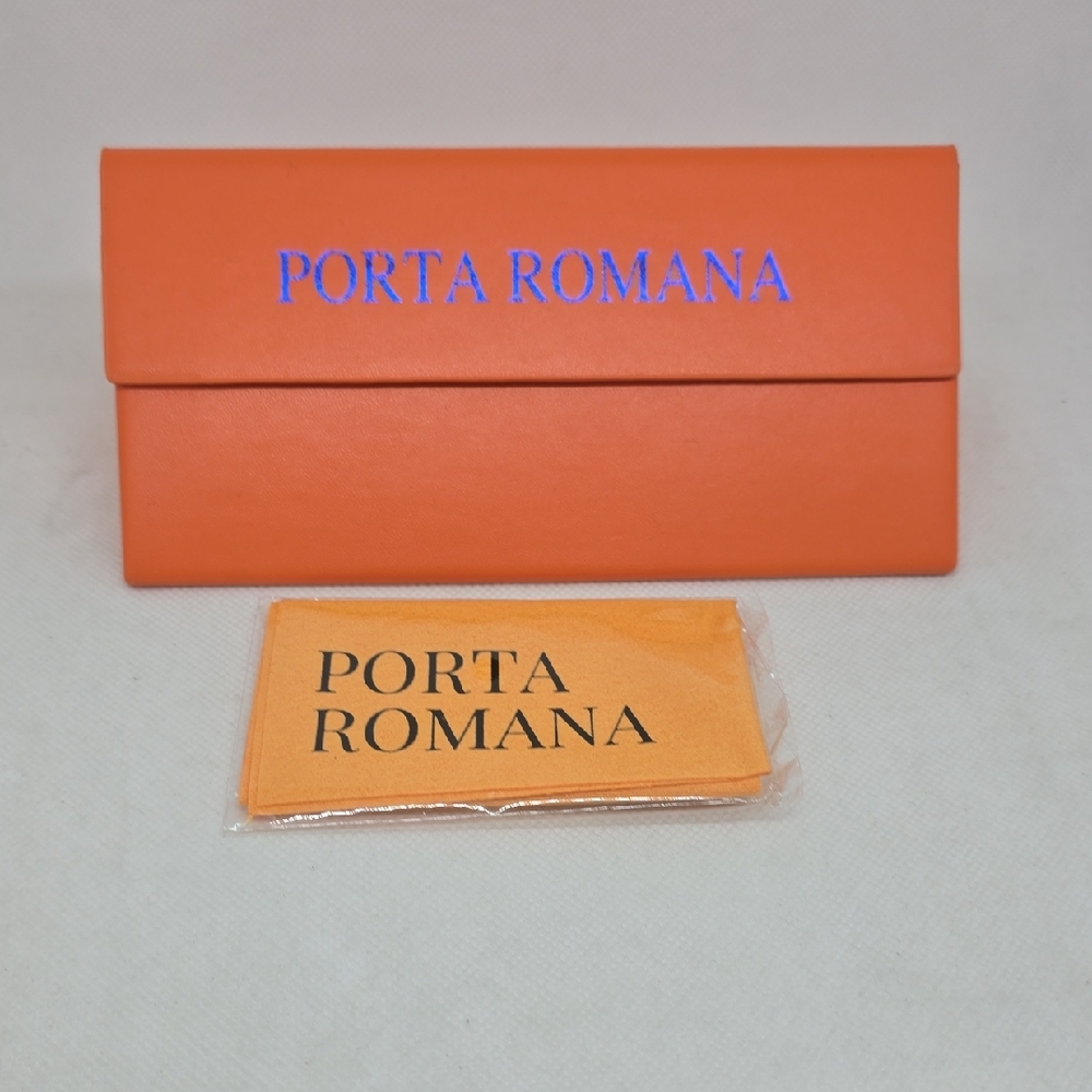 Porta Romana Bold Orange Glasses and eyewear Case